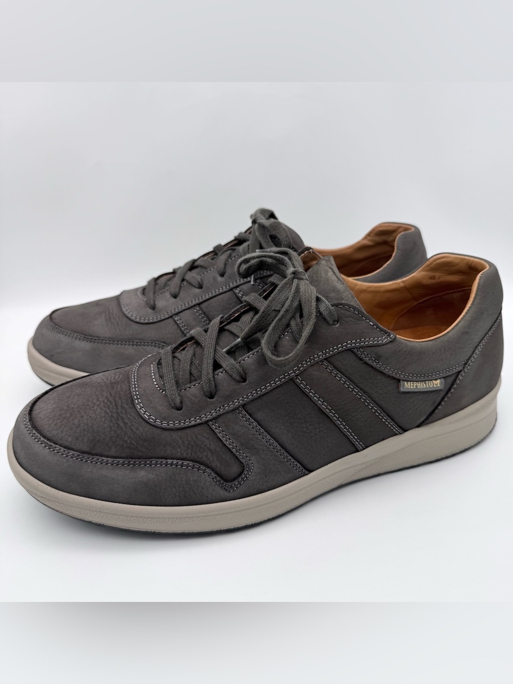 Mephisto Vito Brown Leather Casual Walking Shoes Comfort Sneakers Men's 11